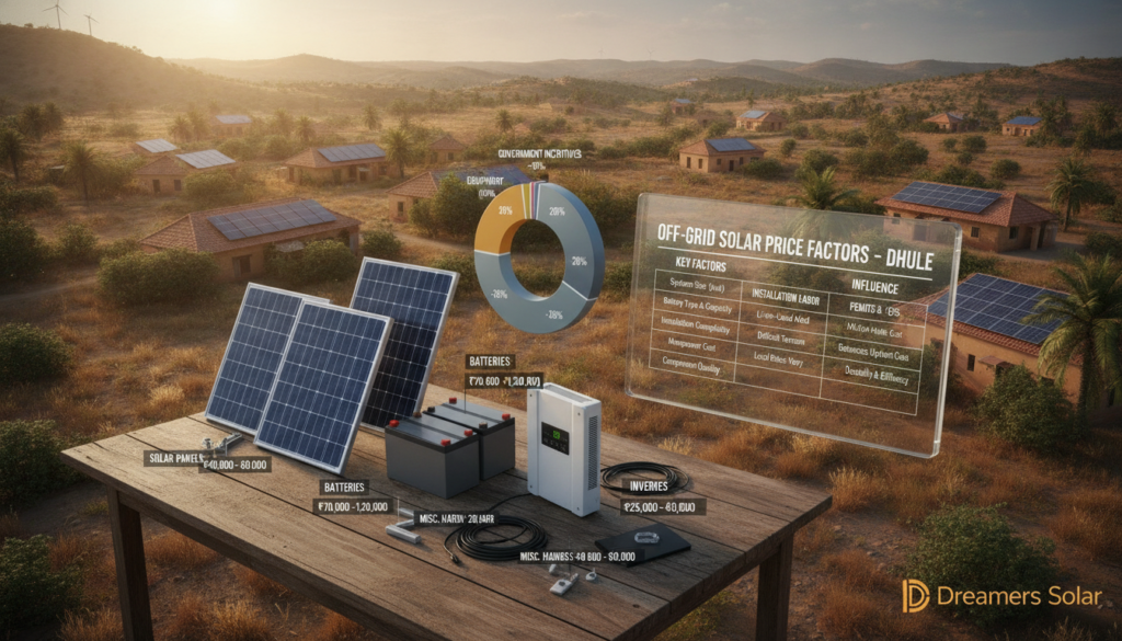 Factors influencing the price of an Off-Grid Solar System in Dhule